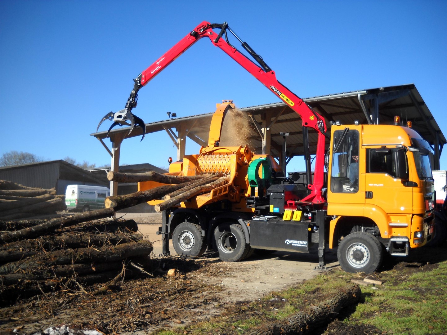 Déchiqueteuse sur camion Valormax Noremat Jenz 10